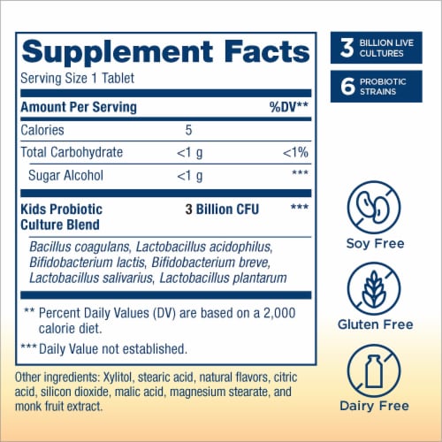 Renew Life Kids Chewable Probiotic Tablets Perspective: left