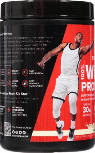 Six Star Elite Series Vanilla Cream 100% Whey Protein Perspective: left
