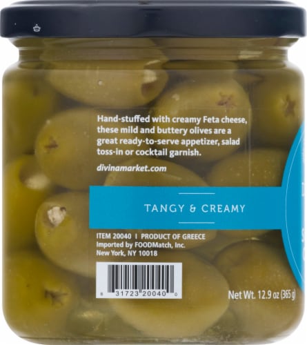 Divina Feta Stuffed Green Olives Perspective: left