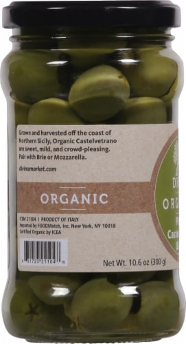 Divina® Organic Pitted Castelvetrano Olives Perspective: left