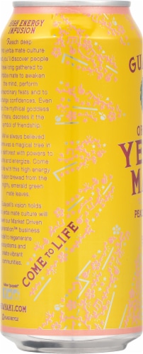 Guayaki Peach Revival Yerba Mate Organic Tea Perspective: left