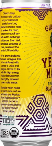 Guayaki Yerba Mate Organic Sparkling Blackberry Mint Tea Perspective: left