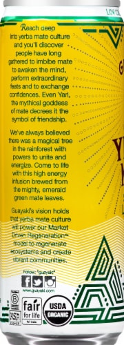 Guayaki Organic Yerba Mate Sparkling Lima Limon Tea Perspective: left