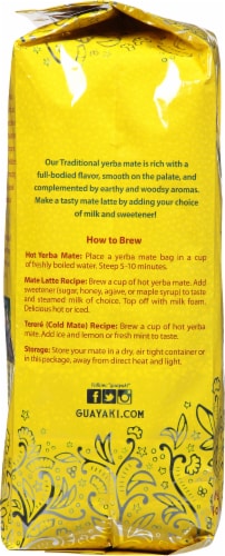 Guayaki Yerba Mate Organic Traditional Tea Bags Perspective: left