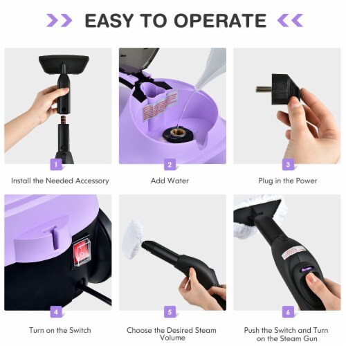 Slickblue 2000W Heavy Duty Multi-purpose Steam Cleaner Mop with Detachable Handheld Unit Perspective: left