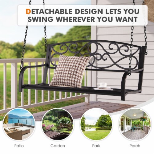 Slickblue Outdoor 2 Person Metal Porch Swing Chair with Chains 1 Unit Jay C Food Stores