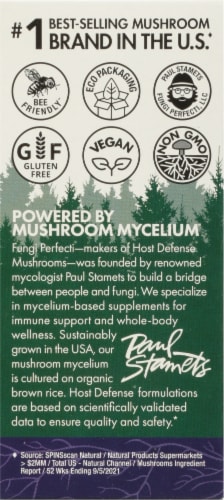 Host Defense® Mushrooms™Memory and Nerve Support Lions Mane Capsules Perspective: left
