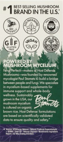 Host Defense® Mushrooms™Memory and Nerve Support Lions Mane Capsules Perspective: left