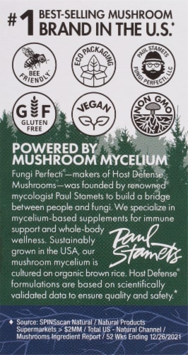 Host Defense Mushrooms My Comprehensive Immune Support Capsules Perspective: left