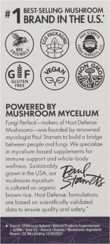 Host Defense® Mushrooms™ Mycobotanicals® Brain Capsules Perspective: left