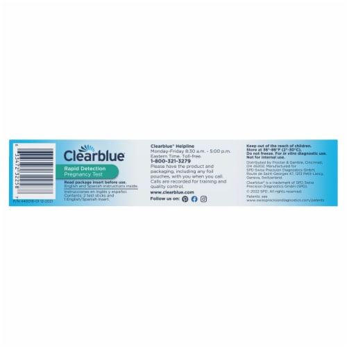 Clearblue Rapid Detection Pregnancy Test Perspective: left