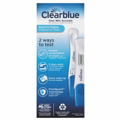 Clearblue Rapid & Digital Pregnancy Tests Perspective: left