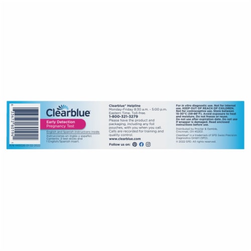 Clearblue Early Detection Pregnancy Test Perspective: left