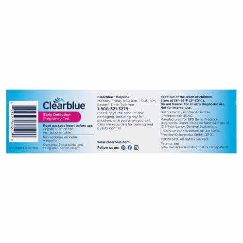 Clearblue Early Detection Pregnancy Test Perspective: left