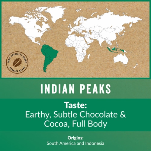 Boulder Organic Coffee® Fair Trade Indian Peaks Blend Dark Roast Ground Coffee Perspective: left