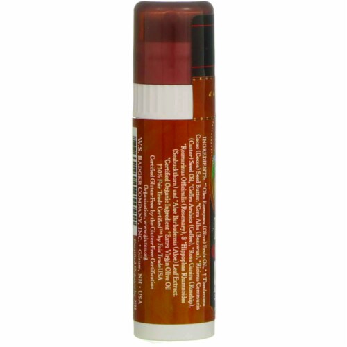 Badger Cocoa Butter Lip Balm Stick, Mocha Cocoa, 0.25 oz Perspective: left