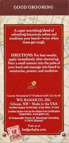 Badger  Man Care Organic Beard Oil Perspective: left