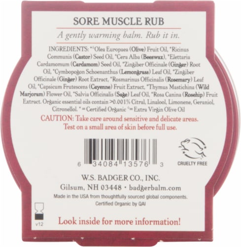 Badger® Cayenne & Ginger Sore Muscle Rub Perspective: left