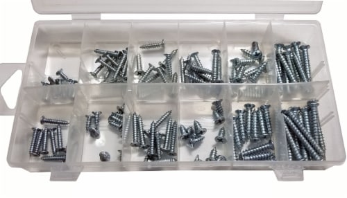 Screw Assortment Kit Box, Screwdriver Tool Needed, Variety of Sizes, 120 Pieces Perspective: left