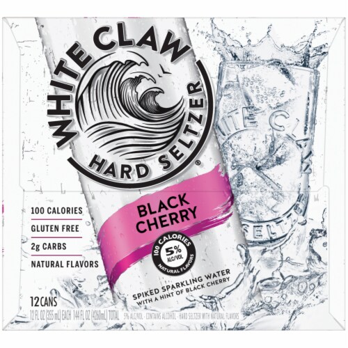 White Claw Black Cherry Hard Seltzer Perspective: left