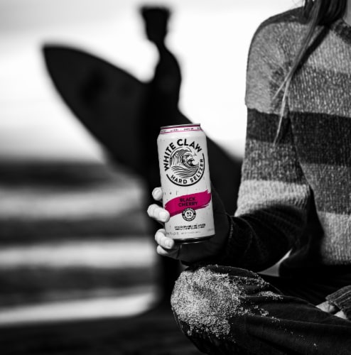 White Claw Cherry Hard Seltzer Single Can Perspective: left