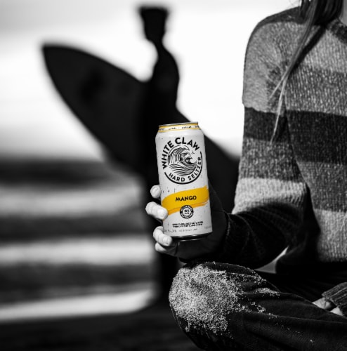 White Claw Mango Hard Seltzer Single Can Perspective: left