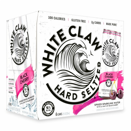 White Claw® Hard Seltzer Black Cherry 6 Pack Perspective: left