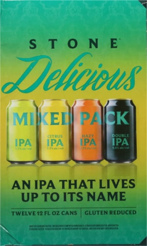 Stone Brewing Co Delicious IPA Variety Pack Perspective: left
