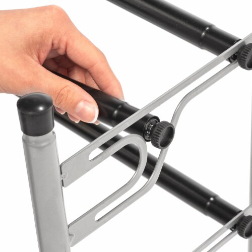 Ustech 3-Tier Slide-N-Adjust Multi-Position Metal Non-Slip Shoe Rack Perspective: left