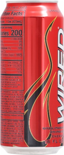 Wired® X344 Strawberry Lemonade Energy Drink Can Perspective: left
