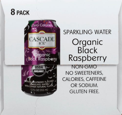 Cascade Ice® Black Raspberry Flavored Sparkling Water Cans Perspective: left