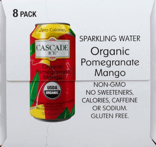 Cascade Ice® Pomegranate Mango Flavored Sparkling Water Cans Perspective: left