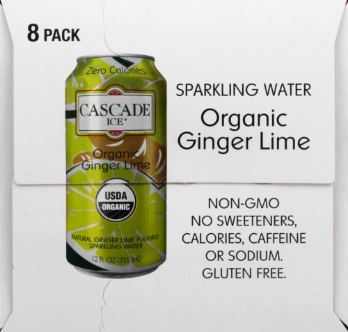 Cascade Ice® Ginger Lime Flavored Sparkling Water Cans Perspective: left