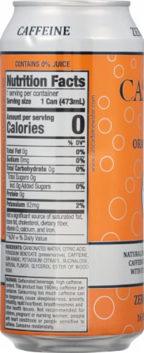 Cascade Ice® Caffeinated Orange Mango Flavored Sparkling Water Can Perspective: left