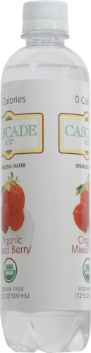 Cascade Ice Organic Mixed Berry Sparkling Soda Perspective: left