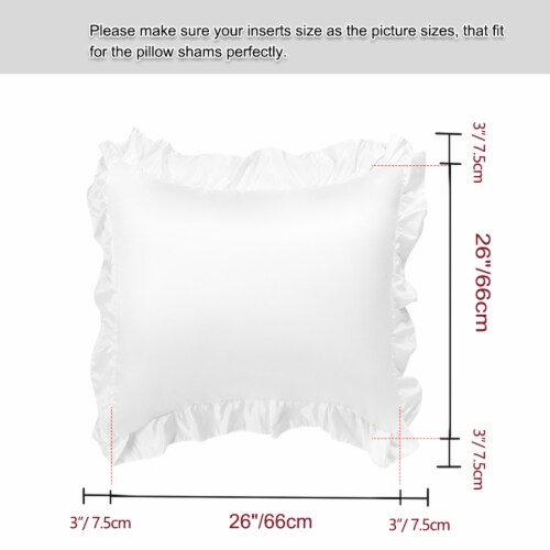 PiccoCasa 2 Pcs Ruffled Satin Pillowcase with Envelope Closure Perspective: left
