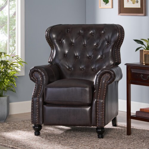 West Valley Brown Leather Glider Recliner - Rooms To Go