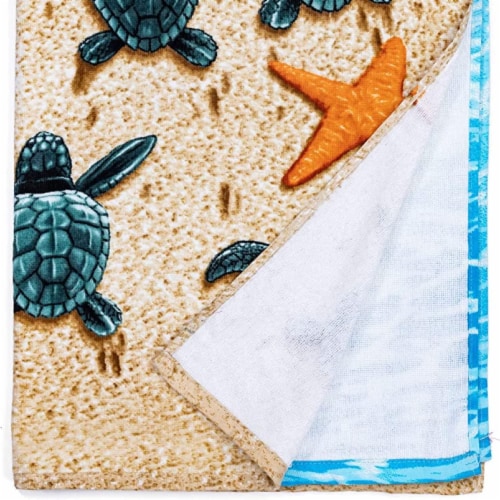 Dawhud Direct Turtles on the Beach Towel for Women, Girls, Kids, Men 30 x60 Perspective: left