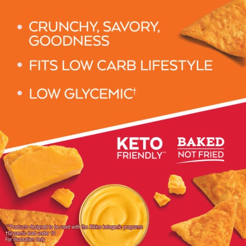 Atkins Single Nacho Cheese Protein Chips Perspective: left