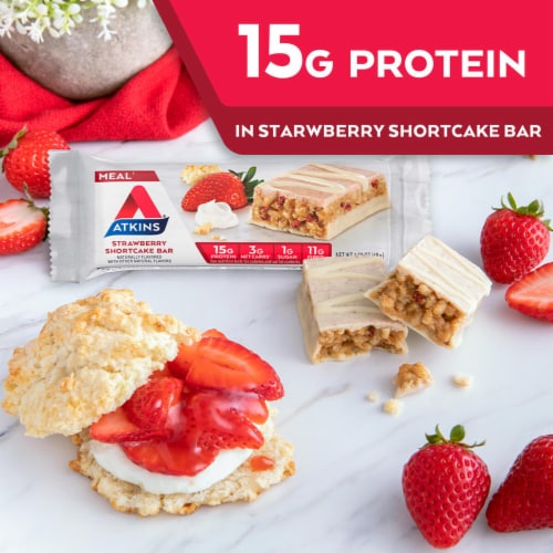 Atkins® Strawberry Shortcake Meal Replacement Bars Perspective: left