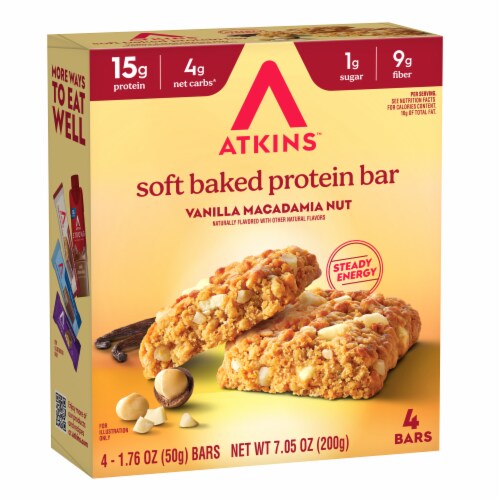 Atkins™ Strong High Protein Meal Bar Vanilla Macadamia Nut Perspective: left