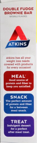 Atkins Double Fudge Brownie Keto Meal Bars Perspective: left