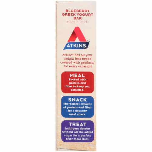 Atkins Protein-Rich Blueberry Greek Yogurt Meal Bars 5 Count Perspective: left