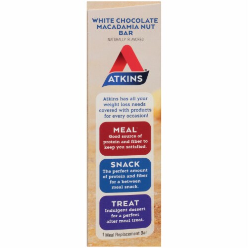 Atkins White Chocolate Macadamia Nut Nutrition Bars Perspective: left