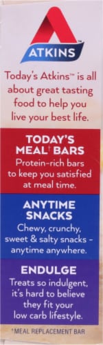 Atkins Caramel Chocolate Peanut Nougat Bars 5 Count Perspective: left