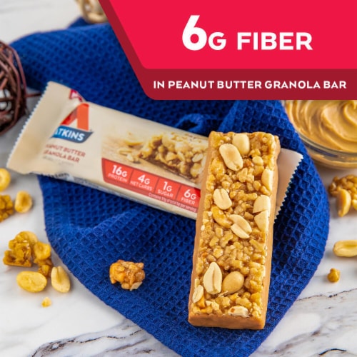 Atkins Peanut Butter Granola Meal Protein Bar Perspective: left