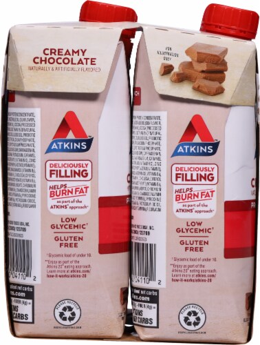 Atkins Creamy Chocolate Protein-Rich Shakes Perspective: left
