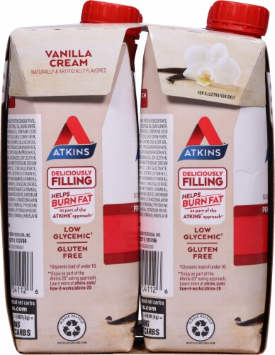 Atkins® Vanilla Cream Protein-Rich Shakes Perspective: left