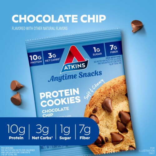 Atkins Chocolate Chip Protein Cookie Perspective: left