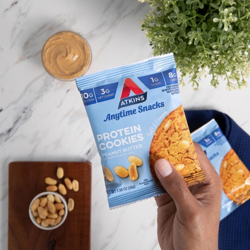 Atkins® Peanut Butter Protein Snack Cookies Perspective: left